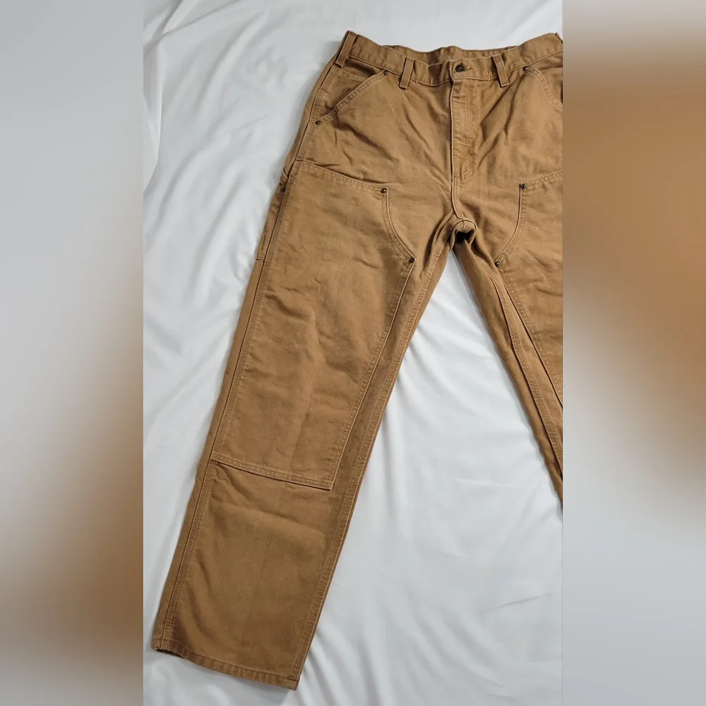 Carhartt Men's Tan Work Pants Size 34X32 - Picture 5 of 13